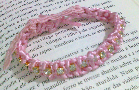 pulseira macramé rosa - 5.00