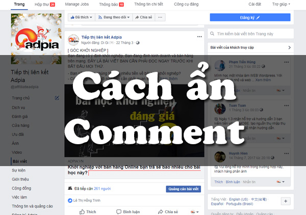 Cách ẩn comment trên facebook là phương pháp được nhiều doanh nghiệp quảng cáo online quan tâm