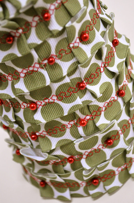 foam christmas tree tutorial {ribbon covered} Little Birdie Secrets