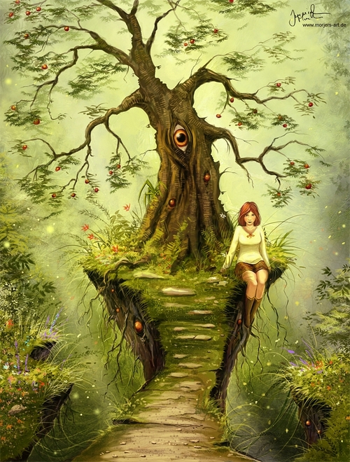 07-A-Tree-Of-Many-Faces-Jeremiah-Morelli-Fantasy-Digital-Art-from-a-Middle-School-Teacher-www-designstack-co