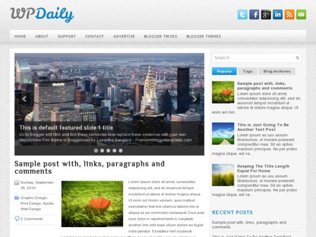 WpDaily Blogger Template