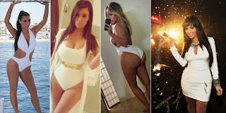 Kim Kardashian White Bikini Kim Kardashian and Kanye White Selfie