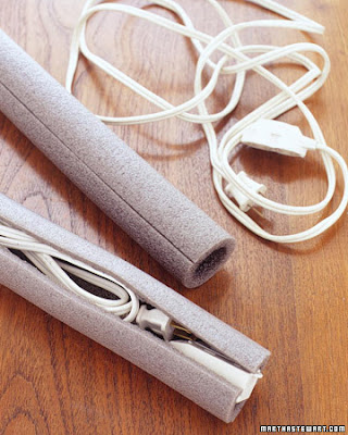 Organizing with pipe insulation | OrganizingMadeFun.com