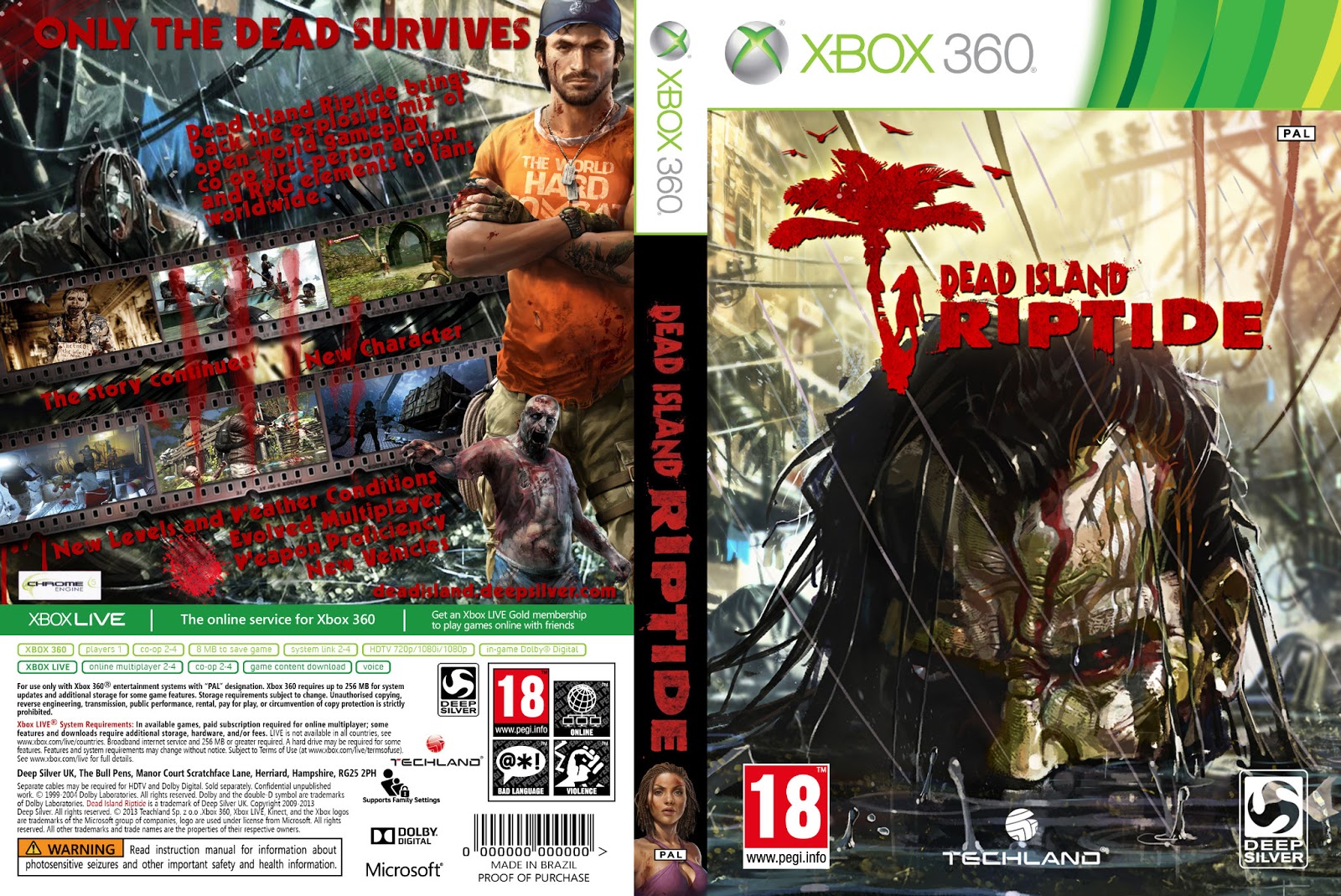 Capa Jogo Dead Island Riptide Xbox 360 Capas de DVDs Capas de Filmes