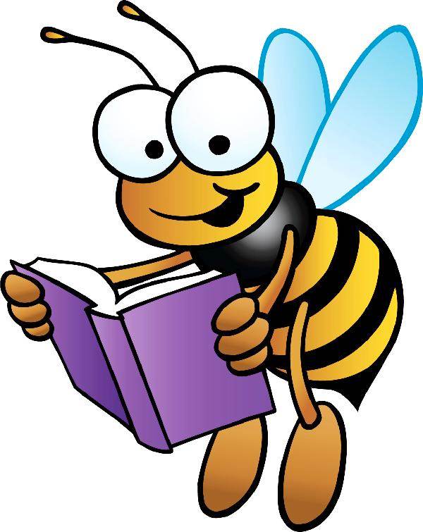 Bee Reading Clip Art