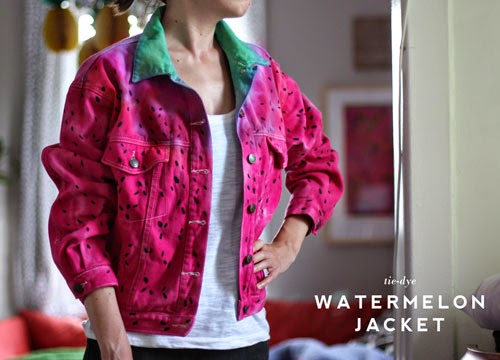 iLoveToCreate Blog: Watermelon Tie Dye Denim Jacket