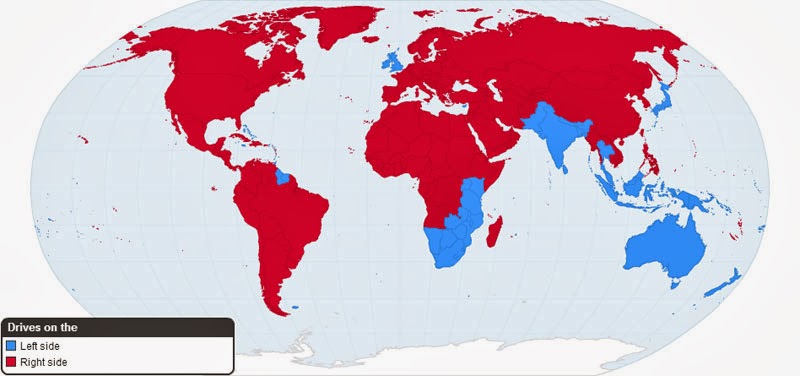 40 Maps That Will Help You Make Sense of the World - Worldwide Driving Orientation by Country