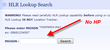 hp dengan nomor hp yang ingin diketahui posisinya. Kemudian klik