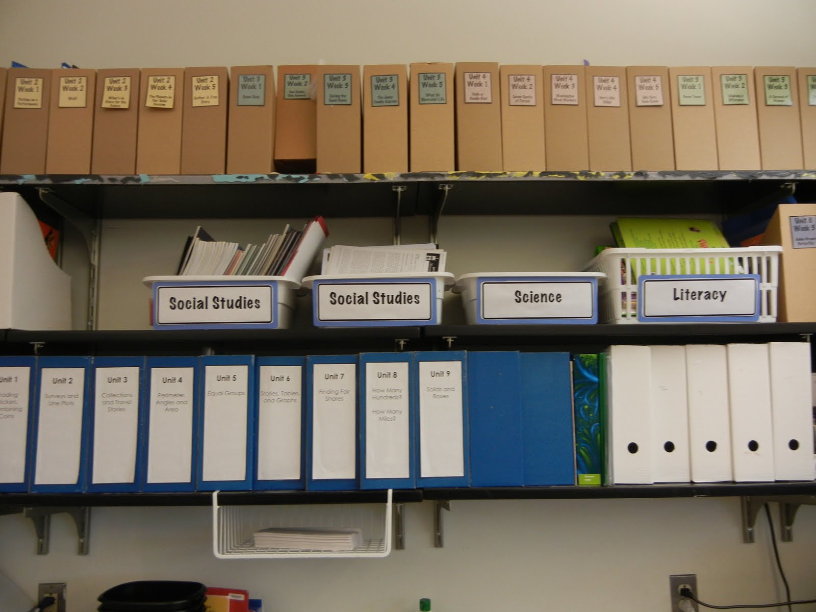 Covering OpenShelving my classroom makeover ClutterFree Classroom