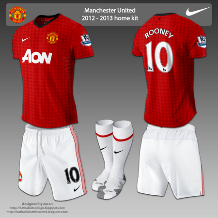 football kits of the world: Manchester United 2012-2013 home and away kits