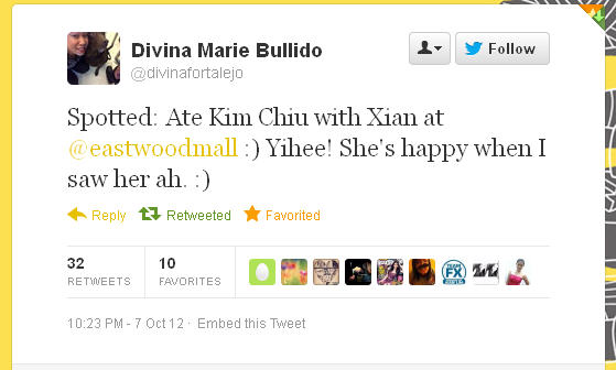 Kim Chiu and Xian Lim Spotted