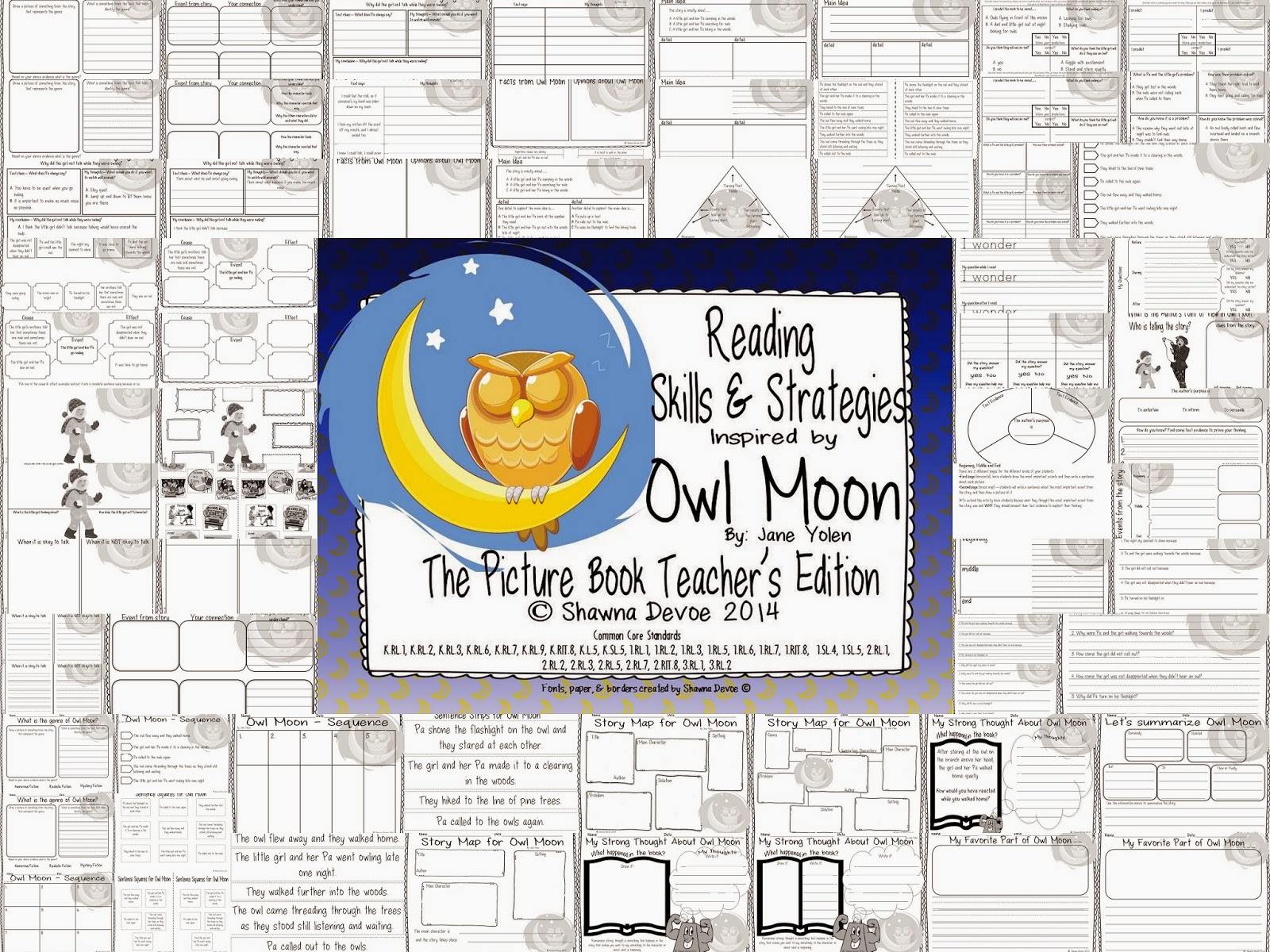 The Picture Book Teacher's Edition Owl Moon by Jane Yolen Teaching Ideas
