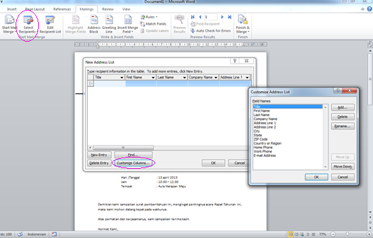 Perintah Awal Membuat Mail Merge | ukhtifillah langkah langkah membuat mail merge pada word 2010 Perintah Awal Membuat Mail Merge | ukhtifillah langkah langkah membuat mail merge pada word 2010