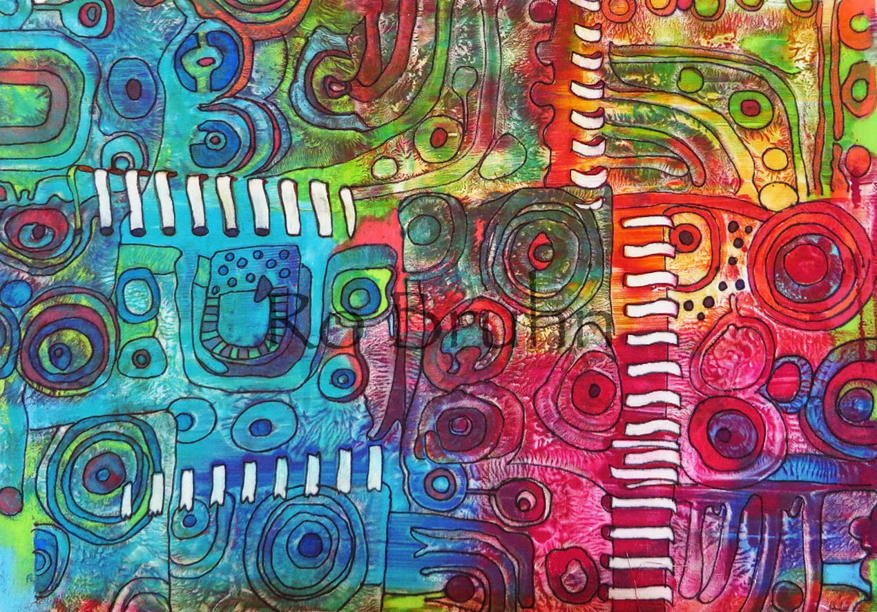 Ro Bruhn Art Gelli Printing