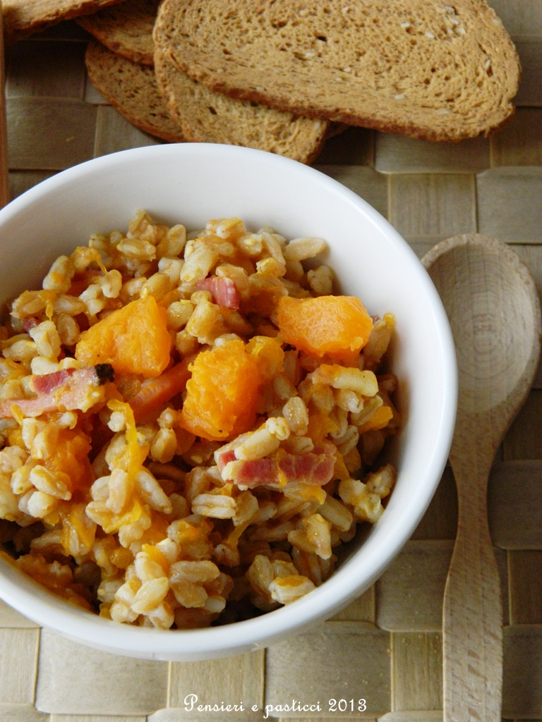 Farrotto alla zucca e speck Pensieri e pasticci