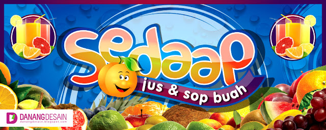 Desain Ratuseo Com Contoh spanduk jus buah segar yang terakhir adalah penggunaan latar belakang foto aneka macam buah. desain ratuseo com