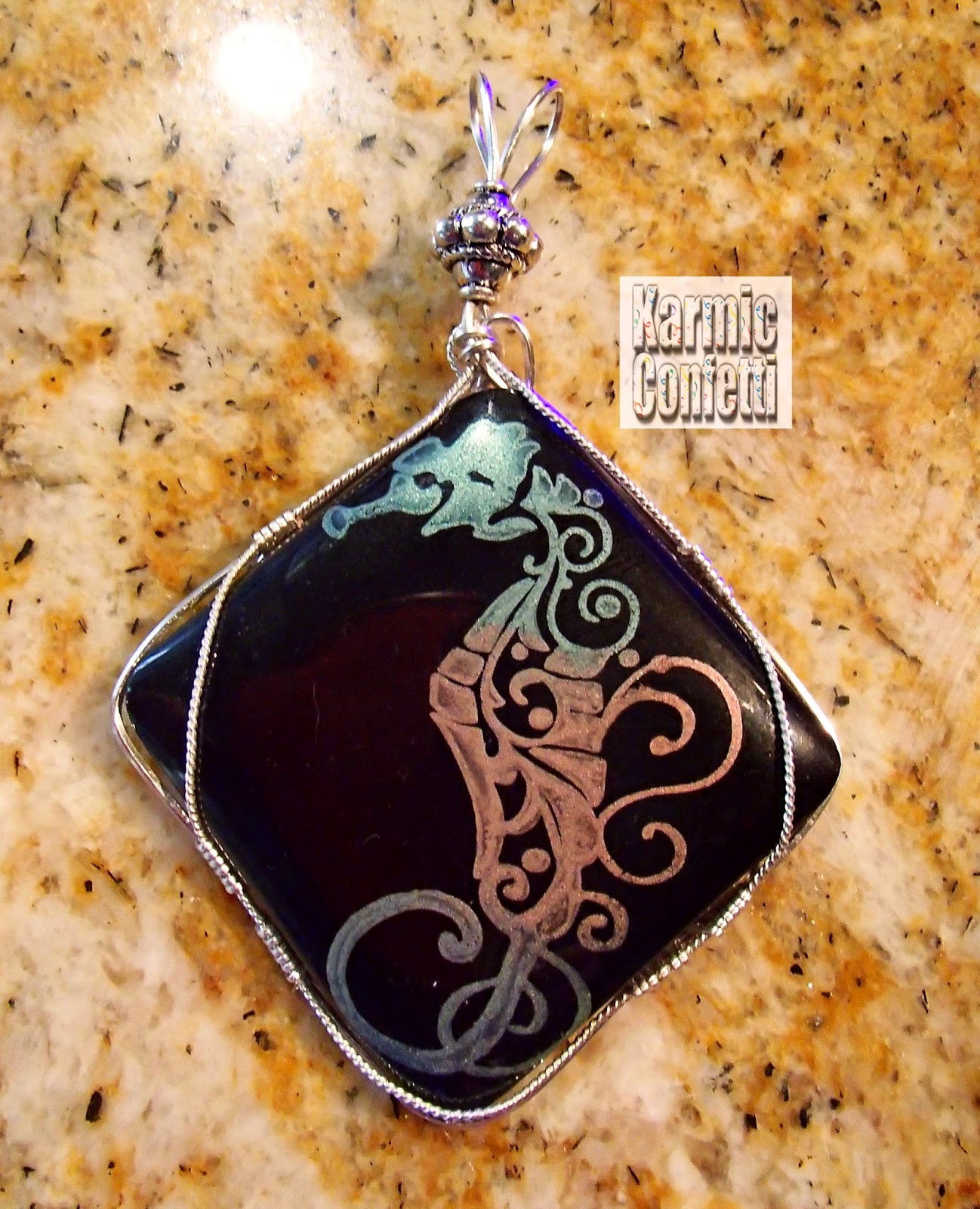 Karmic Confetti Poor Man's Etching (Glass Fusing & Mica Powders)