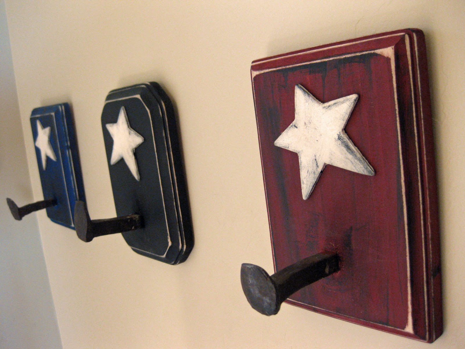 4 Growing Boys Fun Coat hooks...