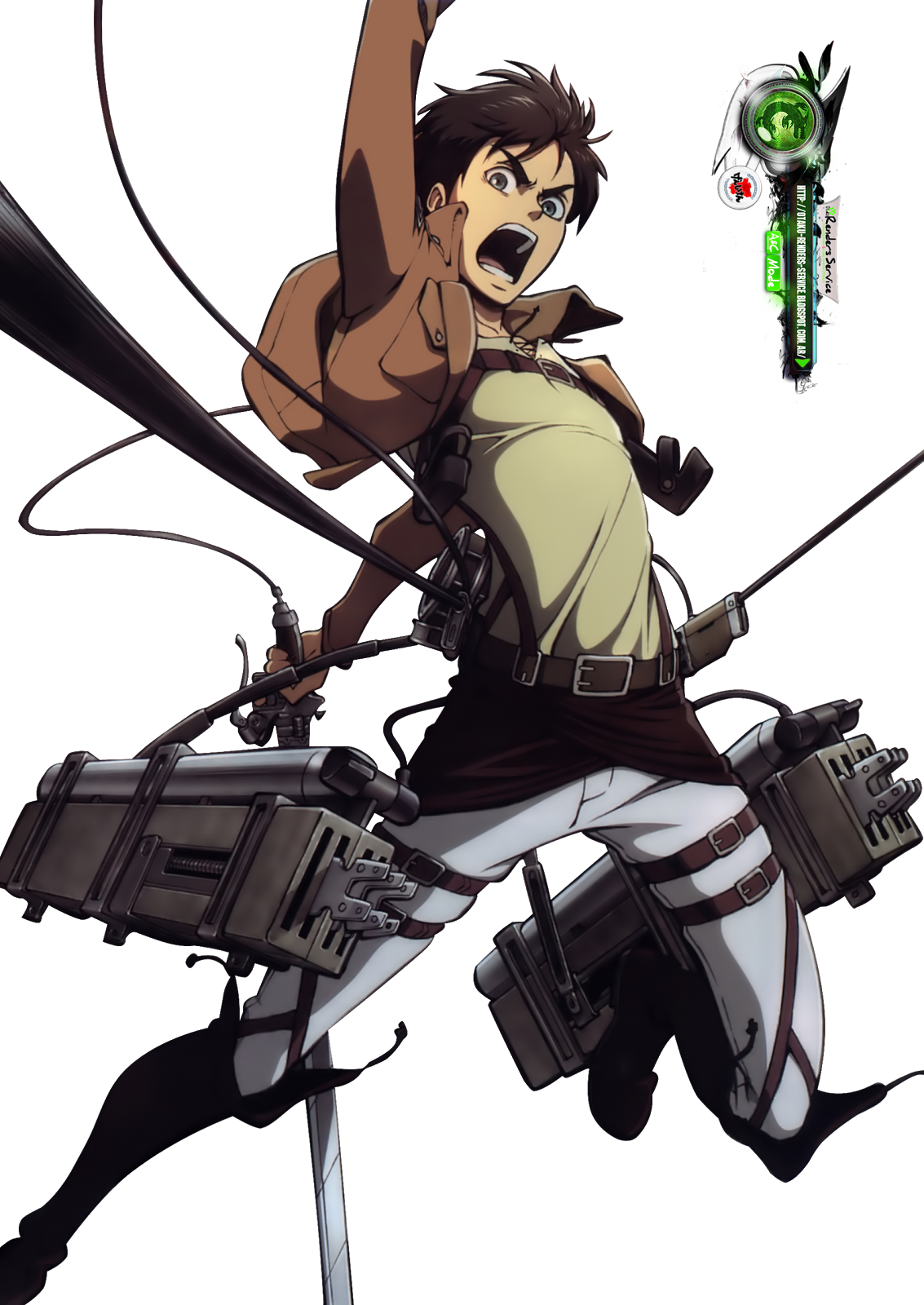 attack of titan brown hair eren jeagger eren yeager shingeki no kyojin sword
