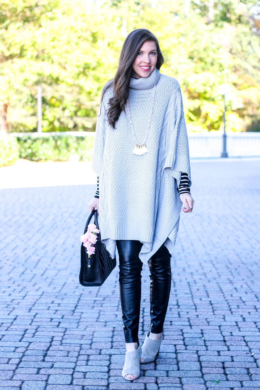 preppy fall winter outfit striped turtleneck louis vuitton speedy — bows &  sequins
