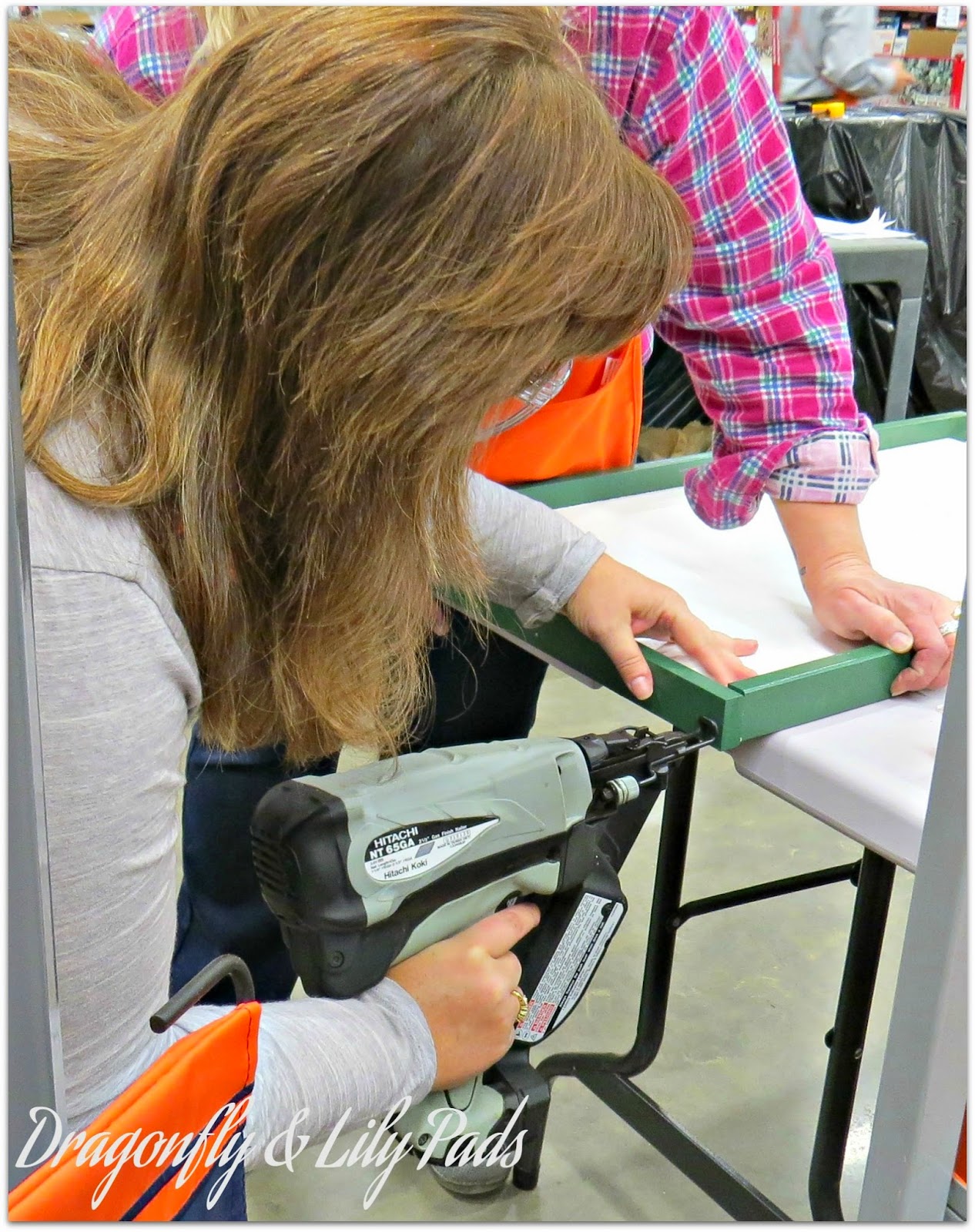 Nail Gun and Safety, HOme Depot Do It Herself Workshop Joy Marquee Sign