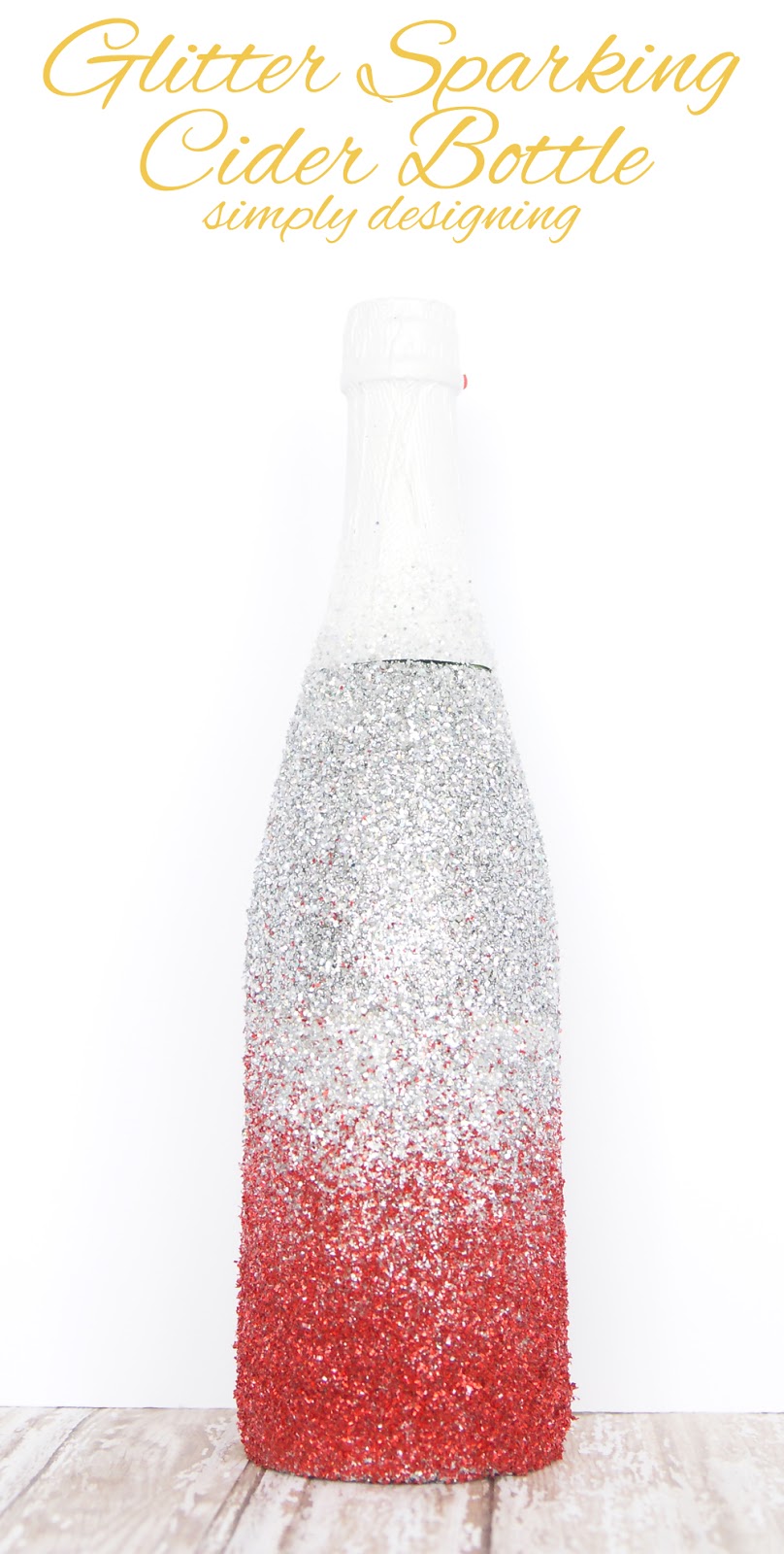 Glitter Champagne Bottle | a perfect way to dress-up a bottle of bubbly for Valentine's Day, Christmas, New Year's or a Wedding | #glitter #valentinesday #celebration