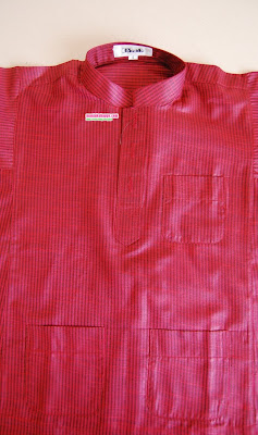Baju Melayu Cekak Musang Klasik kanak-kanak Code BMC 7005 Red Black