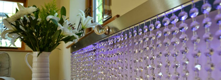 Crystal shelving, console tables and radiator covers