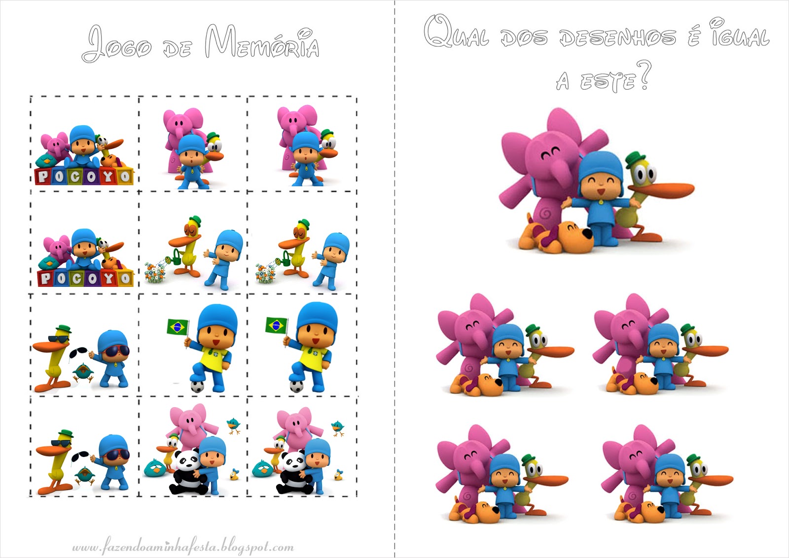 Livro de colorir Pocoyo - Montando Minha Festa