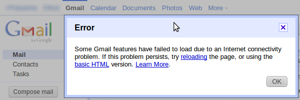 mac mail gmail server error