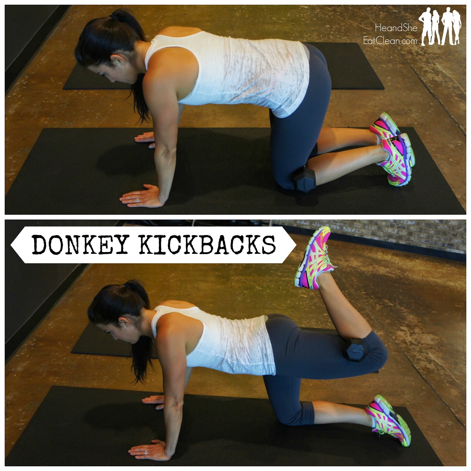 Glute Exercise Donkey Kickbacks He and She Eat Clean