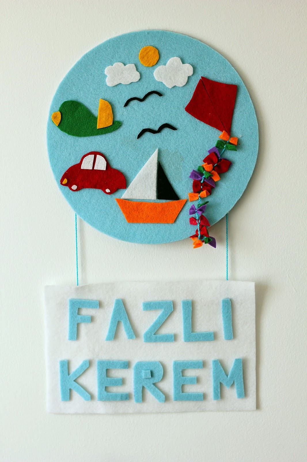 Erkek Bebek için Keçe Kapı Süsü..<em>Bebeğim uyurken</em>..