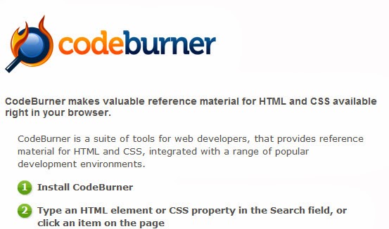 CodeBurner: Reference Tool for Web Developers CodeBurner: Reference Tool for Web Developers