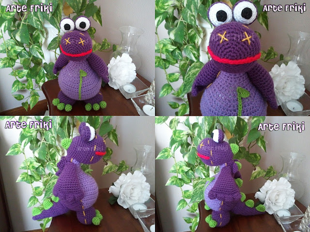 dibo el dragón de los deseos amigurumi crochet ganchillo peluche muñeco