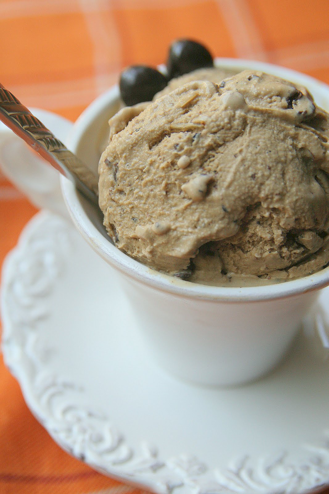 Haystacks & Champagne Amaretto Espresso Ice Cream with Almonds & Chocolate Covered Espresso Beans
