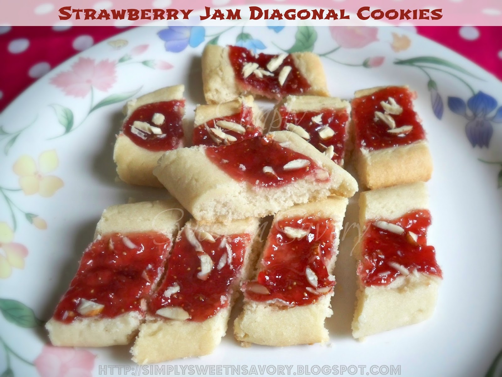 Simply Sweet 'n Savory Eid Mubarak Strawberry Jam Diagonal Cookies