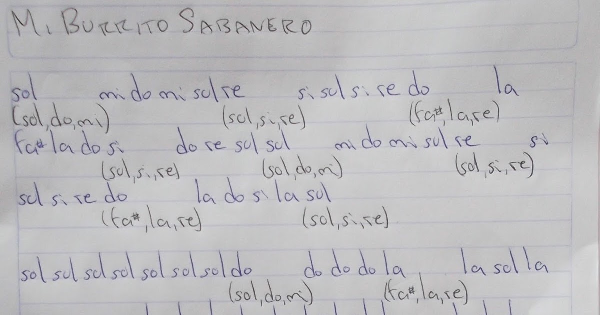 Notas Musicales Mi Burrito Sabanero