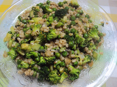 broccoli and barley ...my perfect dinner ideas ....