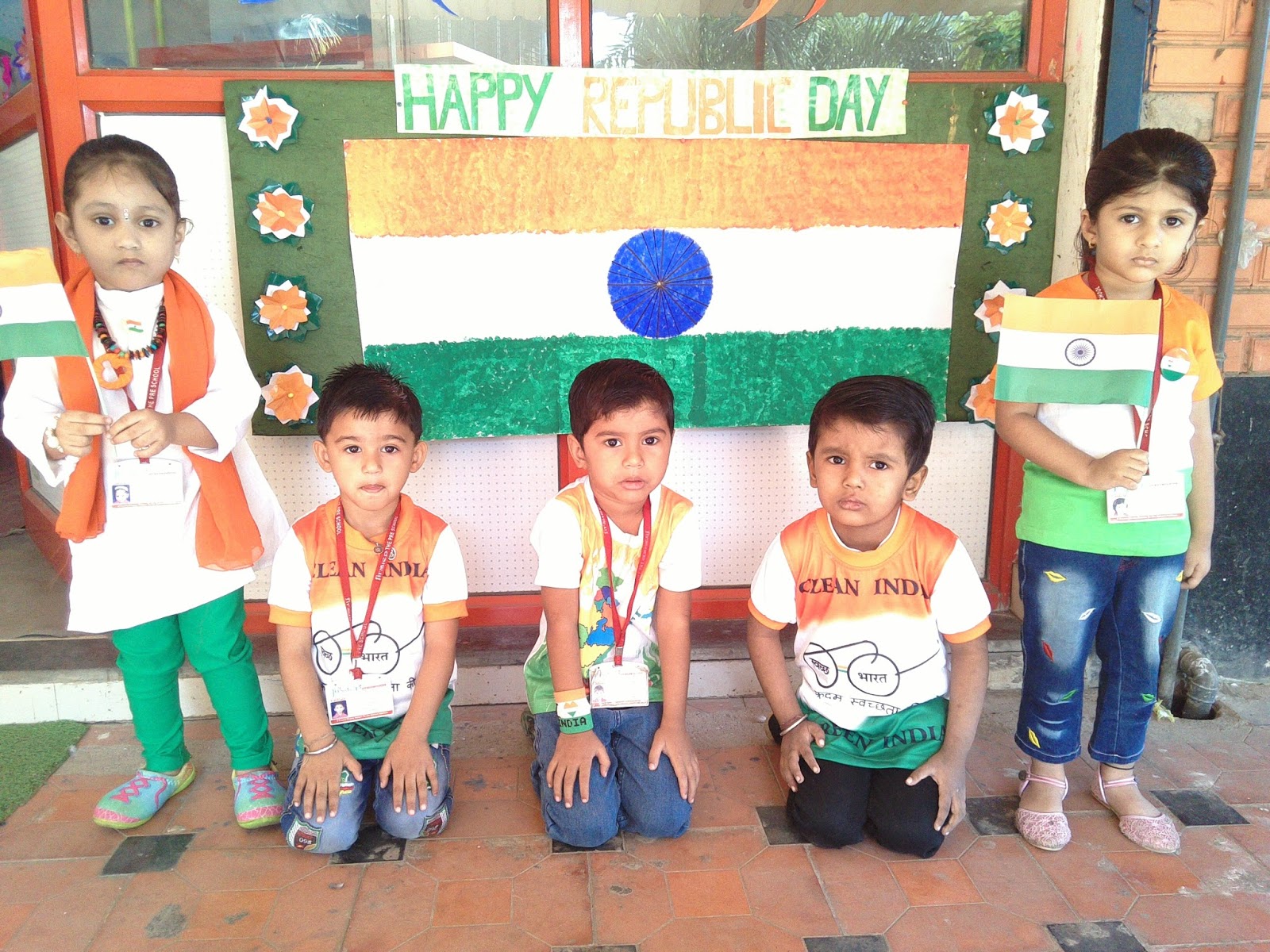 tri colour dress for baby boy
