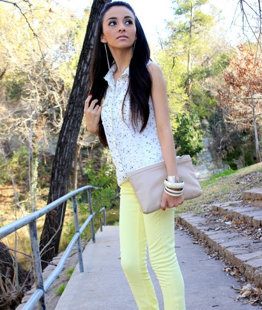 Pastel yellow jeans