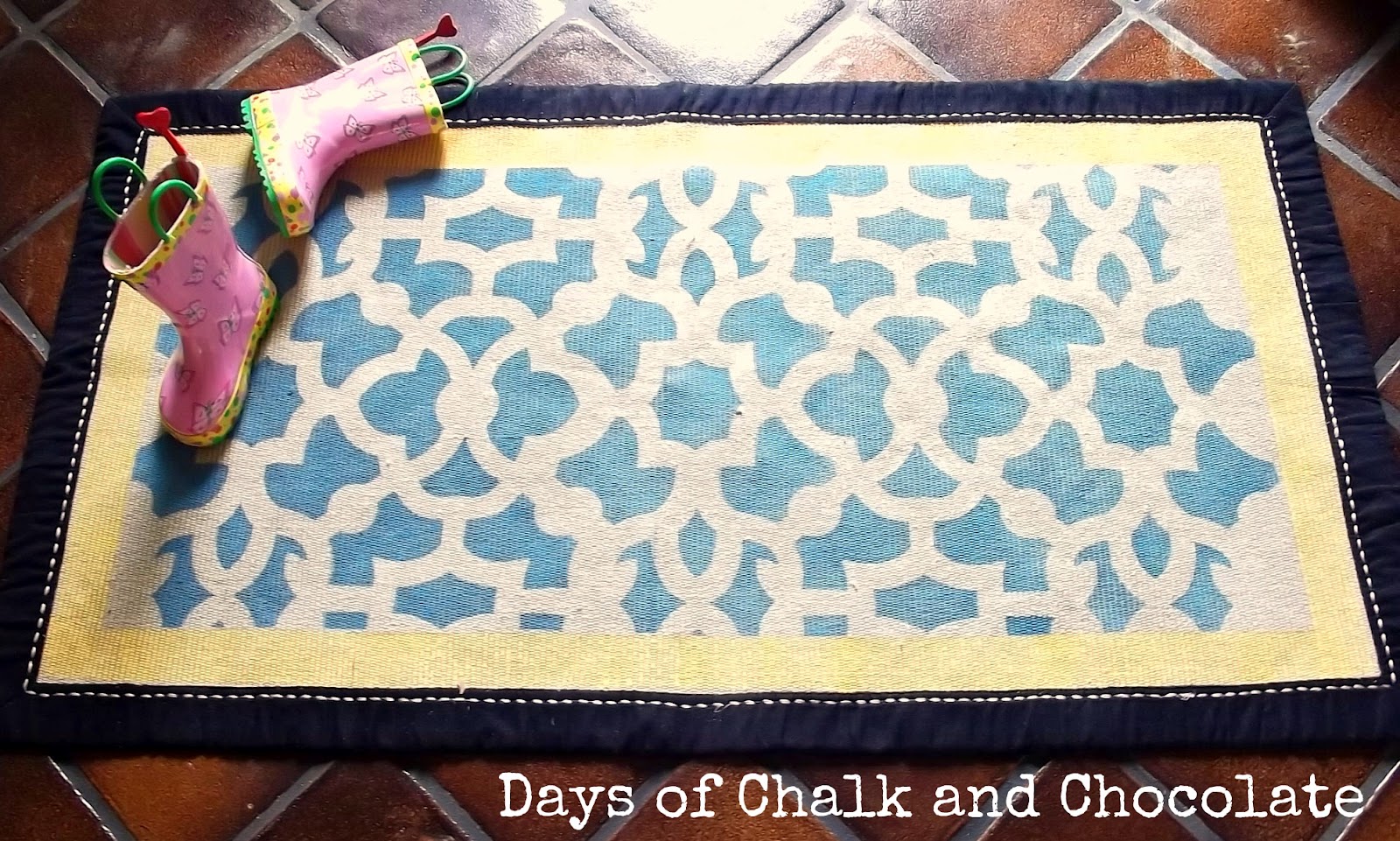 Stenciled Rug Days of Chalk and Chocolate