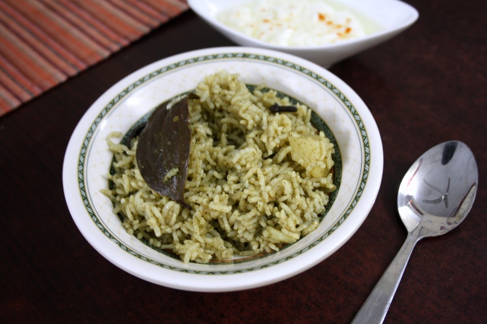 Aloo Chutney Pulao Potato with Green Chutney Pulao Easy Kid's Lunch