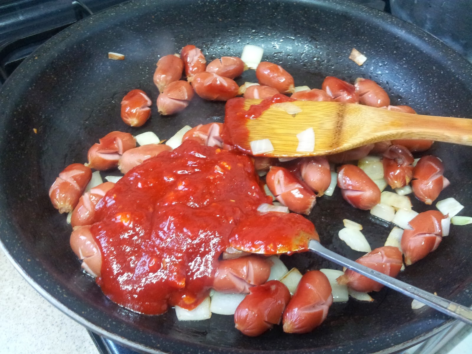 Lavenders and Lemons Spicy stirfried Korean Vienna sausages