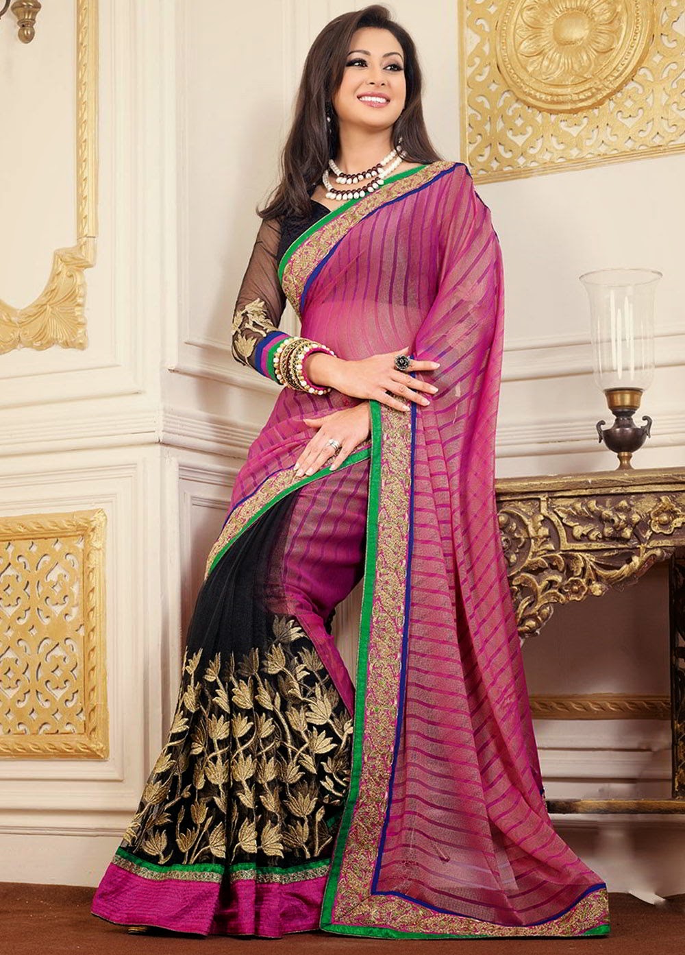 Beautiful Sarees Collection For Actress Preeti Jhangiani Wallpapers Free Download 