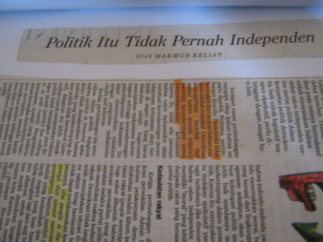 Kumpulan Kliping Sosial Politik Ekonomi Dan Budaya Kliping Koran Politik Itu Tidak Pernah Independen