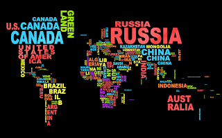 World Map Country Names Typographic HD Wallpaper