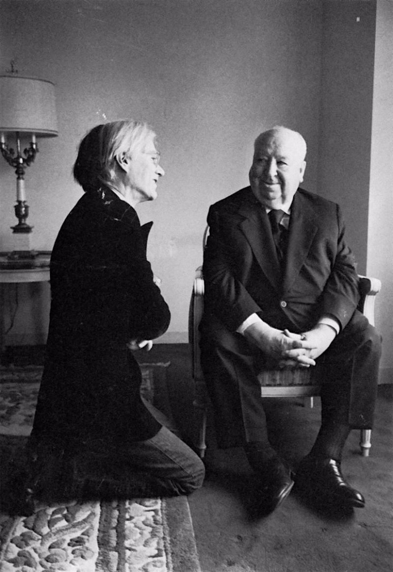 Alfred Hitchcock having a talk.