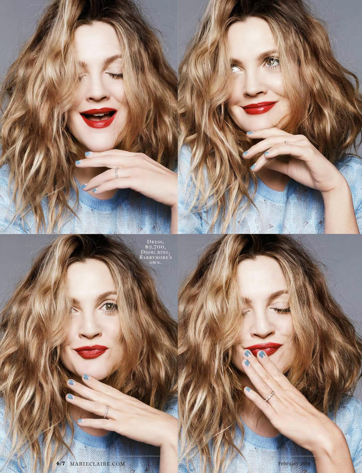 Um Raio De Sol Na Água Fria : Drew Barrymore for Marie Claire US