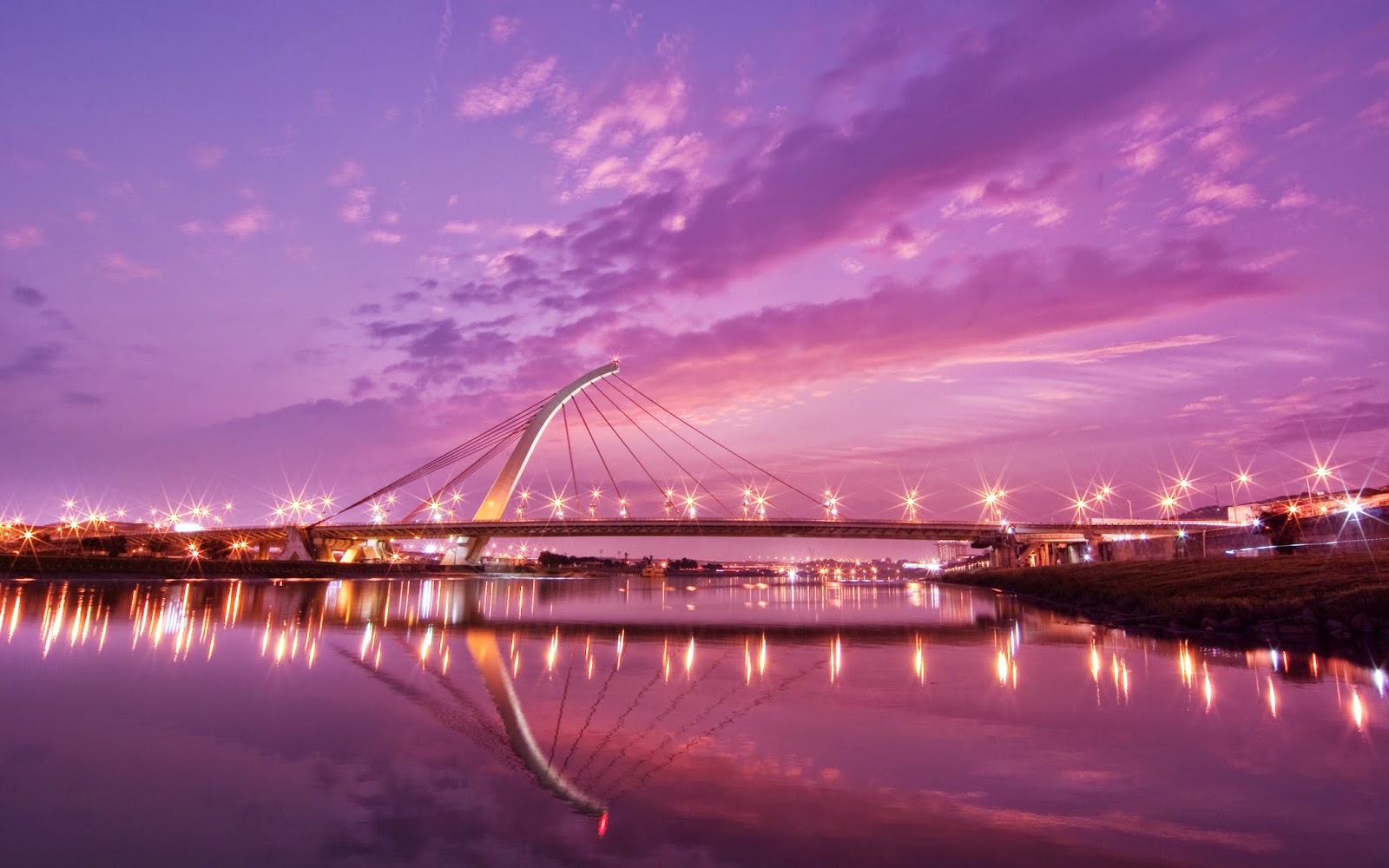 Beautiful Bridge Scene At Night 4u HD Wallpaper - all 4u wallpaper