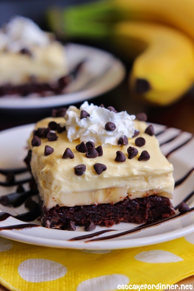 Eat Cake For Dinner Banana Cream Brownie Squares